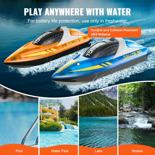 VEVOR 2 PCS RC Boat 2,4 GHz Remote Control Racing Boat 12 km/h Παιδιά Ενήλικες Δώρο
