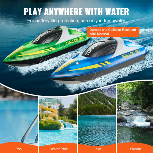 VEVOR 2 PCS RC Boat 2,4 GHz Remote Control Racing Boat 12 km/h Παιδιά Ενήλικες Δώρο