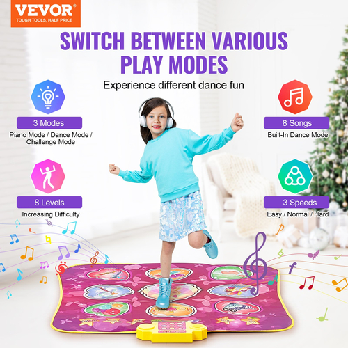 VEVOR Χορευτικό χαλάκι για παιδιά Dance Pad Toys Δώρο για ένα άτομο για κορίτσια 3+ ετών