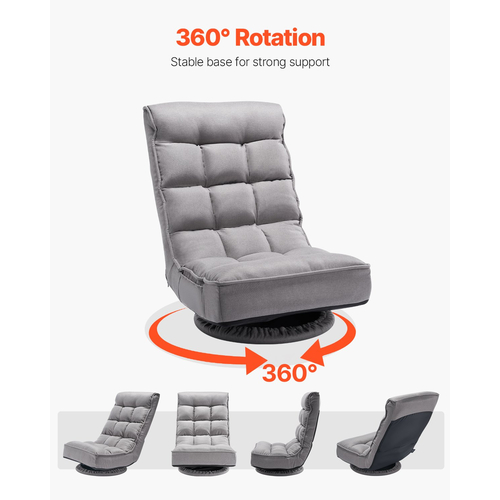 VEVOR 360° περιστρεφόμενη καρέκλα παιχνιδιών δαπέδου με αναδιπλούμενη καρέκλα 4 ρυθμιζόμενων θέσεων