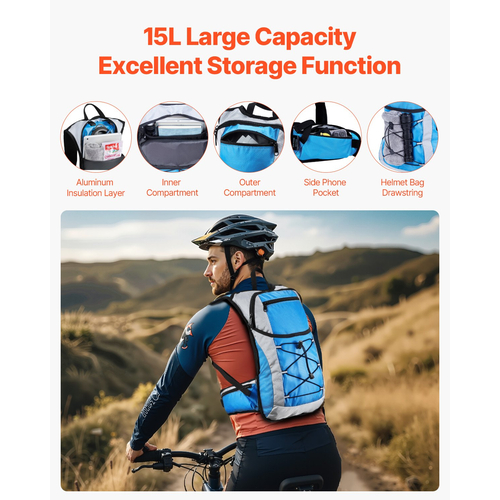 Σακίδιο πλάτης VEVOR Hydration Pack 3L TPU Water Bladder ποδηλασία Πεζοπορία Τρέξιμο Κάμπινγκ
