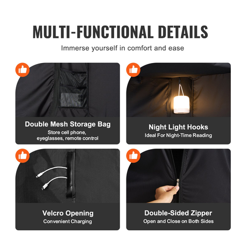 VEVOR 3 Doors Bed Tent Αναπνεύσιμη Σκηνή 70% Blackout με 0,37 in Fiber Poles