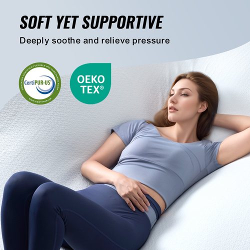 VEVOR Στρώμα Topper Memory Foam Αποσπώμενο & Πλενόμενο Queen Πάχος 76,2 mm