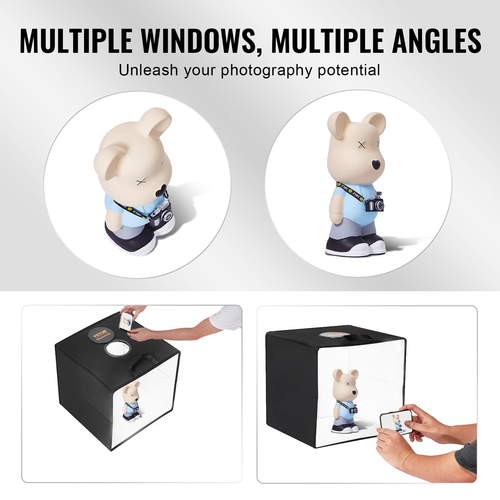 VEVOR 12" x 12" Photo Studio Light Box 3000-5600K 6 έγχρωμα σκηνικά διπλής όψης