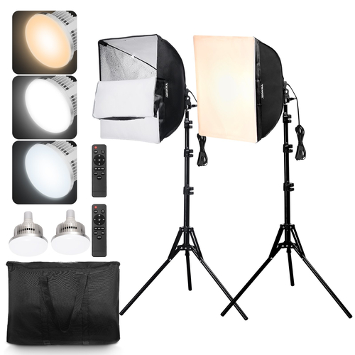 VEVOR Softbox Lighting Kit 16 in x 16 in 3000-6500K Ρυθμιζόμενο για λήψη