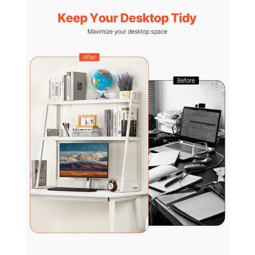 VEVOR Desktop Bookshelf Desktop Storage Organizer 2-Tier για Office & Home White