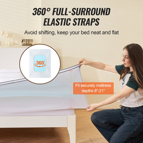 VEVOR Topper στρώματος Premium Memory Foam Fiber Fill Queen 76,2 mm Πάχος
