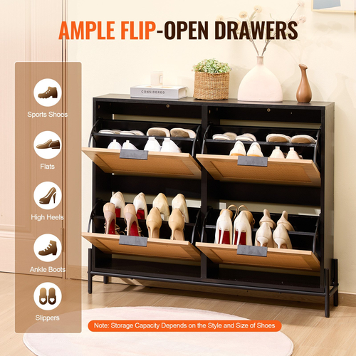 Ερμάριο αποθήκευσης παπουτσιών VEVOR Rattan Shoe Storage Organizer με 4 συρτάρια
