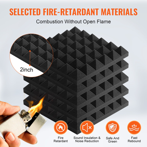 VEVOR Acoustic Foam Panels 24 Pack 12 x 12 x 2 in για τοίχο και οροφή στούντιο