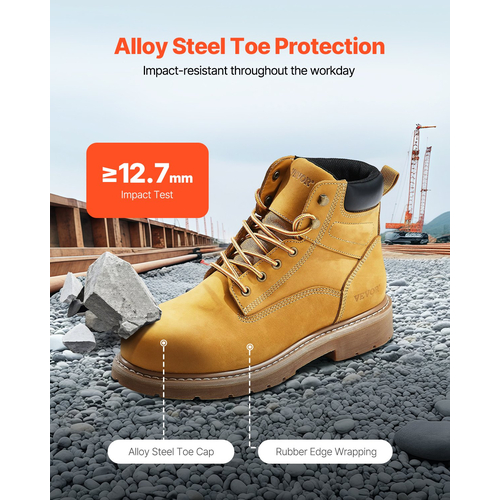 VEVOR Steel Toe Work Boots UK Size 12 Αδιάβροχα για άνδρες Αντιολισθητικά
