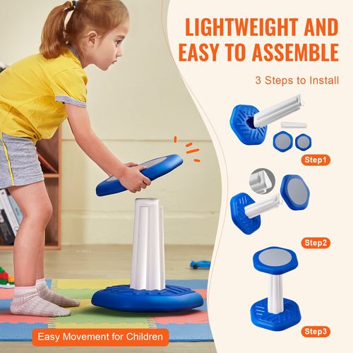 VEVOR Kids Wobble Chair Active Chair με μαξιλάρι σφουγγαριού για ηλικία 3-7 ετών Μπλε