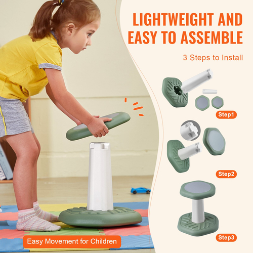 VEVOR Kids Wobble Chair Active Chair με μαξιλάρι σφουγγαριού για ηλικία 3-7 ετών Πράσινη