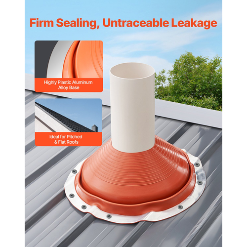 VEVOR Metal Roof Pipe Flashing Boot ταιριάζει 10" - 19" Pipe High Temp Red Silicone