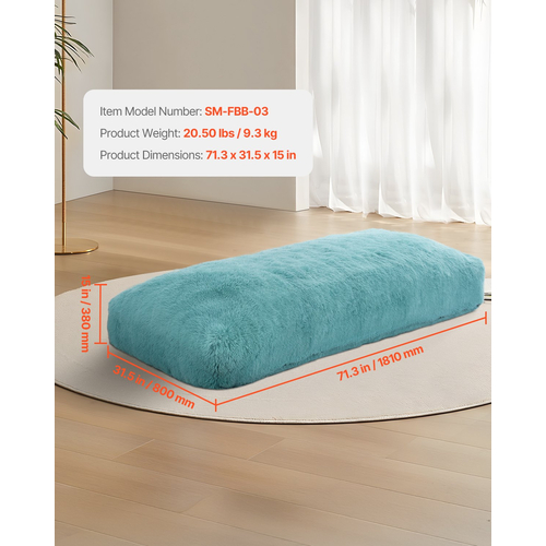 Καρέκλα VEVOR Bean Bag με αφαιρούμενο και πλενόμενο κάλυμμα για ενήλικες αφράτο βελούδινο μπλε