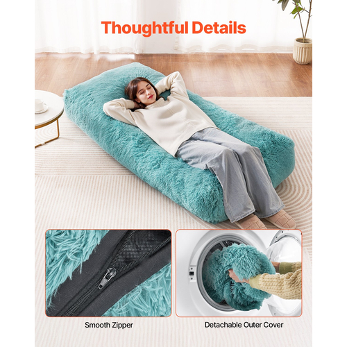 Καρέκλα VEVOR Bean Bag με αφαιρούμενο και πλενόμενο κάλυμμα για ενήλικες αφράτο βελούδινο μπλε