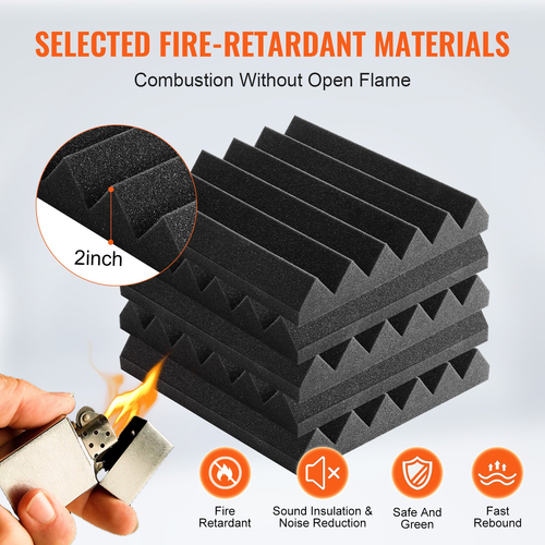 VEVOR Acoustic Foam Panels 24 Pack 12 x 12 x 2 σε κόλλα για οροφή τοίχου