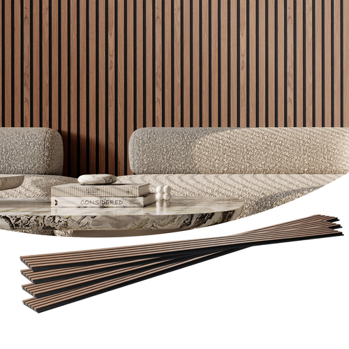 Ακουστικά πάνελ VEVOR Wood Slat 7,9 x 94,5 ιντσών για μοντέρνα διακόσμηση τοίχου καρυδιά