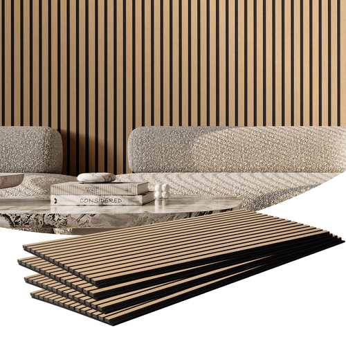 Ακουστικά πάνελ VEVOR Wood Slat 23,6 x 47,2 ιντσών για μοντέρνα διακόσμηση τοίχων ανοιχτό δρυ