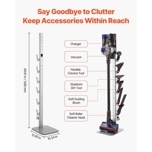 Βάση Σκούπας VEVOR για Σταθερή Βάση Αποθήκευσης Dyson Multi-Models Γκρι