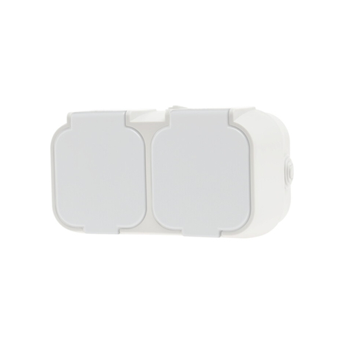 GEYER Πρίζα διπλή IP54 H2-B52GM-W λευκή