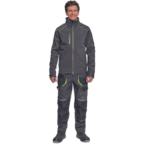 ΜΠΟΥΦΑΝ SOFTSHELL ΕΡΓΑΣΙΑΣ ΑΔΙΑΒΡΟΧΟ GREENDALE ΑΝΘΡΑΚΙ/ΛΑΙΜ 94%poly-6%elast, 320 g/m² 2XL