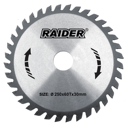 RAIDER Δίσκος κοπής ξύλου Φ30/Φ250/60Δόντια 163117