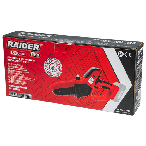 RAIDER R20 Solo Αλυσοπρίονο μπαταρίας 20V 2.13kg με λάμα 15cm RDP-KCCS20 075748