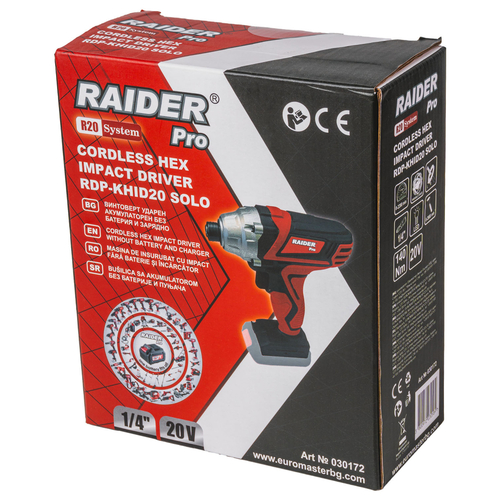 RAIDER R20 Solo Παλμικό κατσαβίδι 20V 1/4'' 140Nm RDP-KHID20 030172