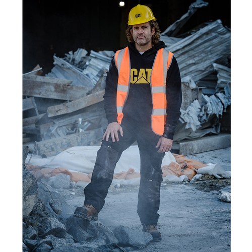 CAT Μπλούζα φούτερ με κουκούλα trademark μαύρη 2XL W10646