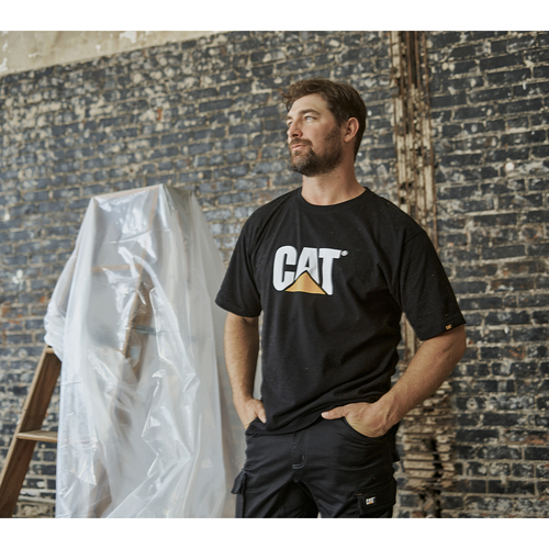 CAT Μπλουζάκι κοντομάνικο μαύρο tm logo L 1510305