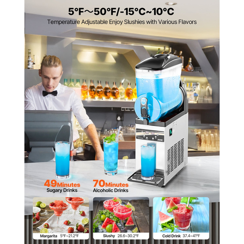 VEVOR Εμπορική Μηχανή Γλυκού 15L Margarita Smoothie Παγωμένης Ποτής