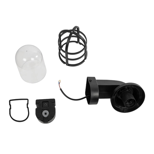 GLOBOSTAR® AGRE 61711 Φωτιστικό Τοίχου - Απλίκα Κήπου με Ντουί 1 x E27 AC 220-240V Αδιάβροχο IP65 - Μάυρο - Μ18 x Π11.5 x Υ22cm