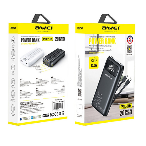 Powerbank - P169K - 20.000mah - AWEI - 002455 - White