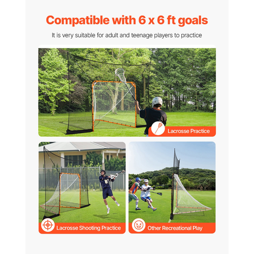 VEVOR 12x9 ft Χόκεϊ Λακρός Τέρμα με Διχτυ Προπόνησης Εκτεταμένης Κάλυψης