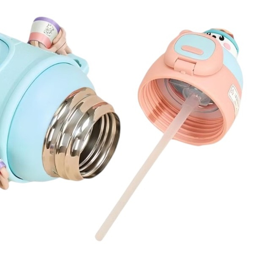 Παιδικό παγούρι-θερμός με καλαμάκι - 500ml - 219422 - Pink