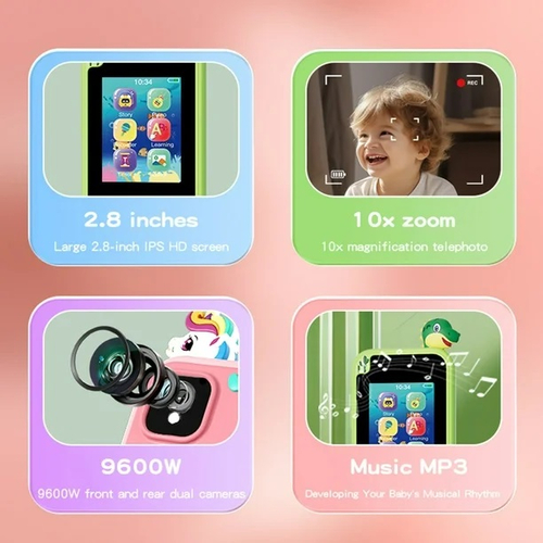 Παιδικό smartphone με κάμερα & παιχνίδια - D13 - 812860 - Pink