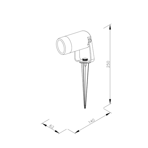 it-Lighting Erling 1xGU10 Outdoor Spike Light Black D:62x140x250mm (80600314)