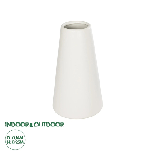 GloboStar® Artificial Garden CONSOLI 21287 Διακοσμητικό Κεραμικό Βάζο Μπεζ Μ14 x Π14 x Υ25cm