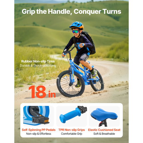 Παιδικό Ποδήλατο VEVOR 45,72 cm, Παιδικό Ποδήλατο BMX για Αγόρια & Κορίτσια Ηλικίας 5-10 ετών