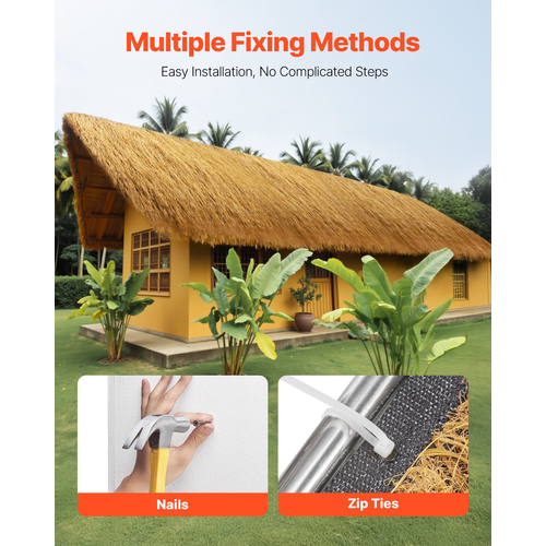 VEVOR Ρολό Στέγης από Thatch Grass 1,6 x 19,7 πόδια Tiki Hut Φούστα Μπαρ για Διακόσμηση Πάρτι Στέγης