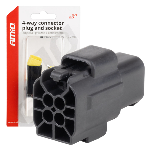 ΦΙΣΑ ΣΥΝΔΕΣΗΣ ΜΕ ΥΠΟΔΟΧΗ 4 PIN Φ2,2mm ΑΔΙΑΒΡΟΧΗ AMIO - 1 τεμ.