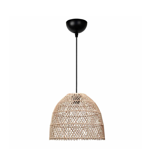 GloboStar® CESTINO 204-0178 Boho Κρεμαστό Φωτιστικό Οροφής Μονόφωτο 1 x E27 AC 220-240V IP20 Μπεζ - Μ30 x Π30 x Υ25cm