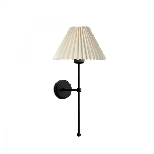 GloboStar® LING 204-0188 Μοντέρνο Φωτιστικό Τοίχου Απλίκα Μονόφωτο 1 x E27 AC 220-240V IP20 Μπεζ & Μαύρο - Μ22 x Π22 x Υ50cm