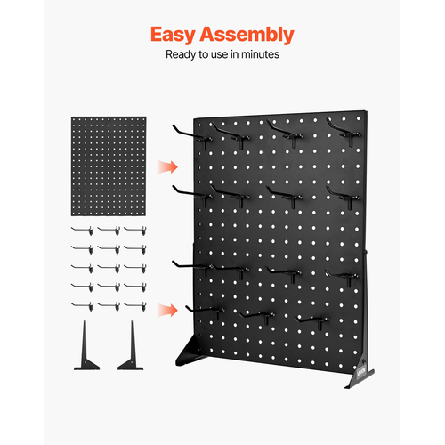 Βάση προβολής VEVOR Pegboard με 15 γάντζους, μαύρη (1 τεμάχιο)