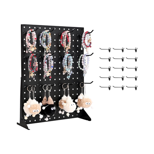 Βάση προβολής VEVOR Pegboard με 15 γάντζους, μαύρη (1 τεμάχιο)