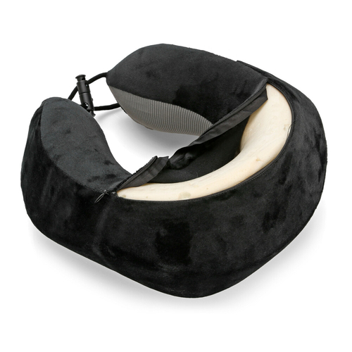 ΜΑΞΙΛΑΡΙ ΤΑΞΙΔΙΟΥ ΑΥΧΕΝΑ ΕΡΓΟΝΟΜΙΚΟ MEMORY FOAM ΜΑΥΡΟ/ΓΚΡΙ NECK-LUXE LAMPA - 1 ΤΕΜ.