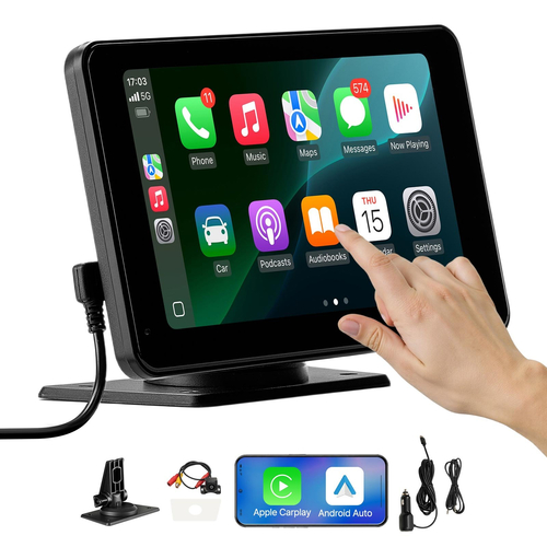 Στερεοφωνικό αυτοκινήτου VEVOR Ραδιόφωνο CarPlay Οθόνη αφής 7 σε Apple Android Κάμερα αυτόματης οπισθοπορείας