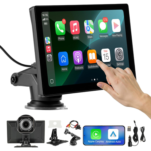 Στερεοφωνικό αυτοκινήτου VEVOR Ραδιόφωνο CarPlay Οθόνη αφής 9 σε Apple Android Κάμερα εμπρός/πίσω