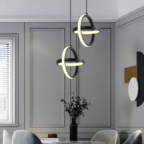LG-6438 Κρεμαστό LED Φωτιστικό Οροφής Μαύρο 20W CCT με Εναλλαγή Φωτισμού μέσω Διακόπτη
