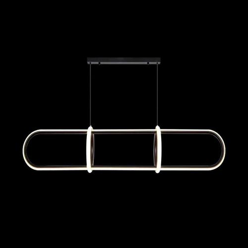 LG-6665 Ring Μεταλλικό Κρεμαστό Φωτιστικό 70Watt L120*W22*H100CM Μαύρο Dimmable CCT με χειριστήριο